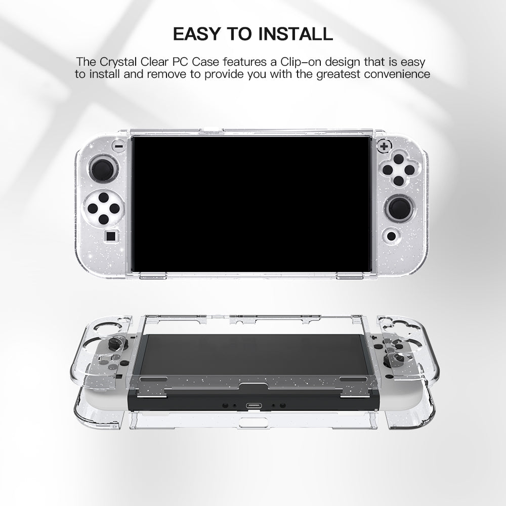 JYS JYS-NS221 Detachable Transparent Glitter PC Protective Case Drop-proof Cover for Nintendo Switch OLED JYS JYS-NS221 Detachable Transparent Glitter PC Protective Case Drop-proof Cover for Nintendo Switch OLED